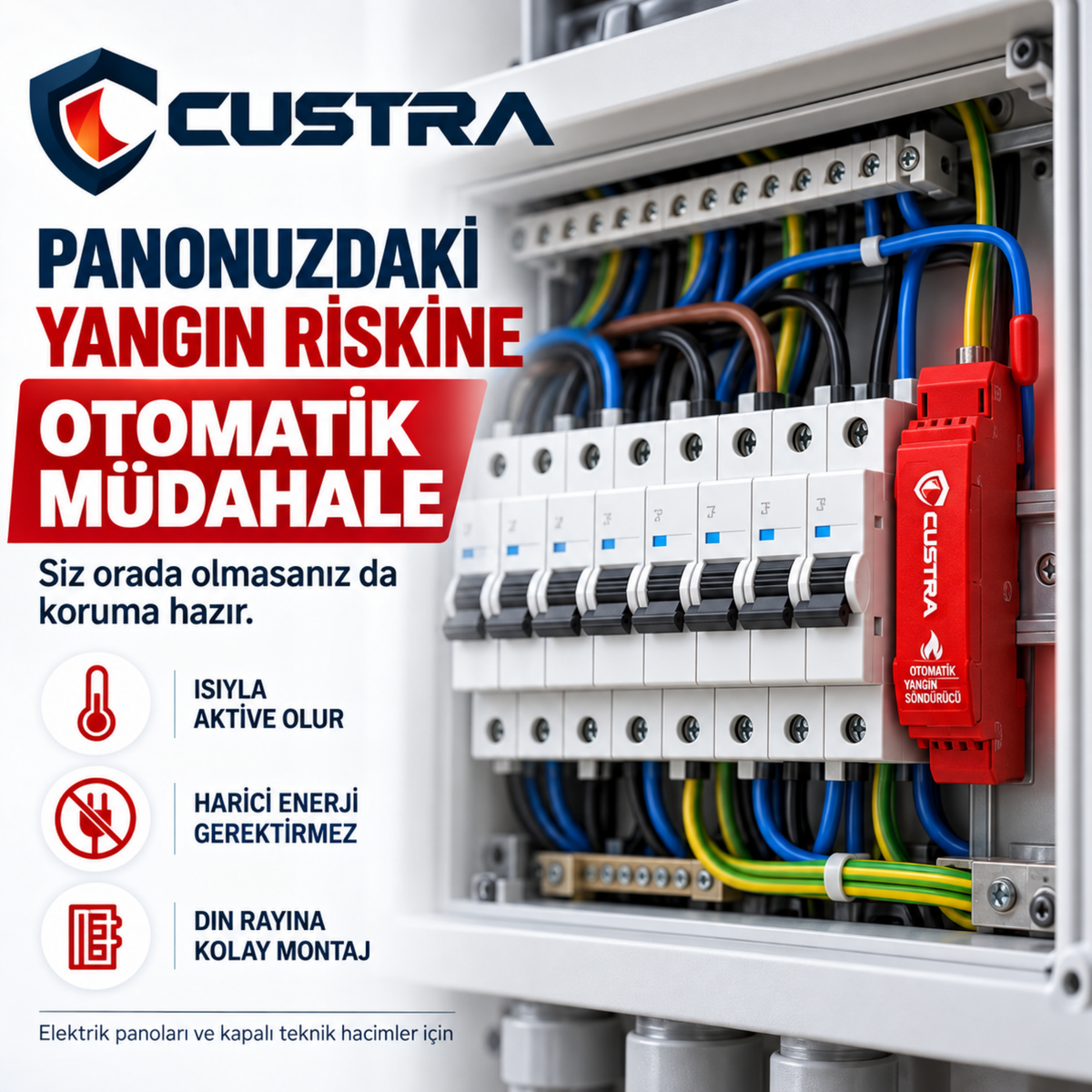 Custra - Elektrik Panoları için Otomatik Yangın Söndürücü